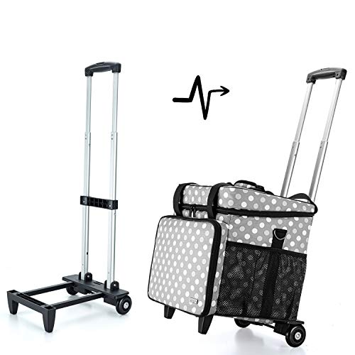 Luxja Bolsa para Remalladora con Trolley Desmontable, Maleta para...