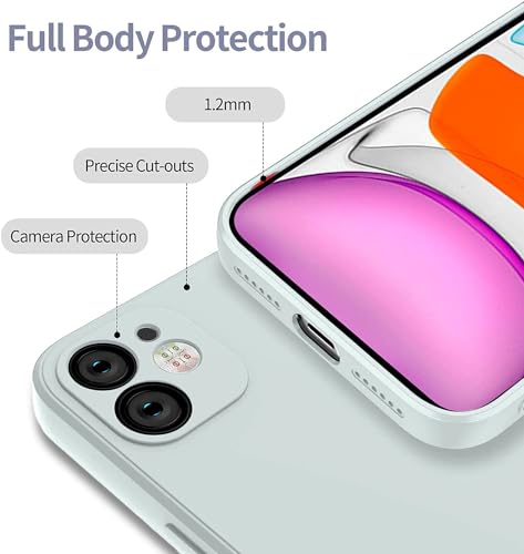 Image of VONZEE Liquid Silicone Case Compatible with iPhone 11 6.1 inch(2019), Gel Rubber Full Body Protection Cover Case Drop Protection Case (Square-SEA Grey)