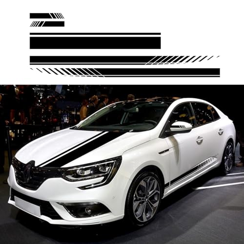 HAIORD Racing Stripe Car Sticker for car SUV Truck Pickup Hood Sticker, Side Mirror Door Decal Waterproof Universal Style Stripe Vinyl Decal Accessories 5PCS (Black)