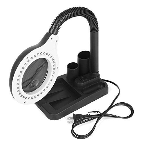 YUHINN Lupa Lámpara de Lupa con Cabeza giratoria de luz LED y Cuello Ajustable de Baja energía para Lectura de Trabajo de Costura de precisión Inspección