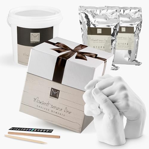 SIMAITALIA Kit Completo Molde Manos Escayola en Pareja para Adultos y Niños - Moldeado 3D de Alginato Ebook Ilustrativo