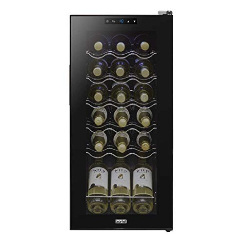 Baridi 18 Bottle Wine Cooler, Fridge, Touch Screen, LED, Low Energy A, Black