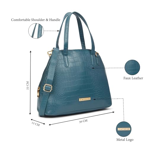 Image of Caprese Basil Medium Satchel Shoulder Bag for Women with Adjustable & Detachable Straps | Spacious Handbag with Main Compartment & Two Handles | Elegant & Durable for Daily Use