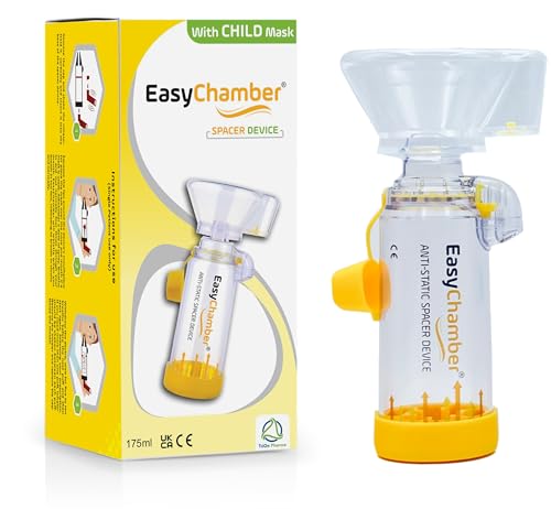 EasyChamber Antistatisches Abstandsgerät mit Kindermaske Inhalatorkammer Verwendung mit Dosieraerosol BPA- und Latexfrei Latex