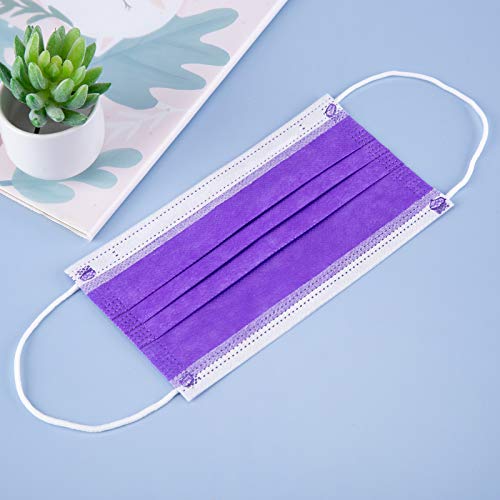 Image of Borje Purple Disposable Face Mask 100 Pcs Purple Face Masks 3 Ply Protection Masks