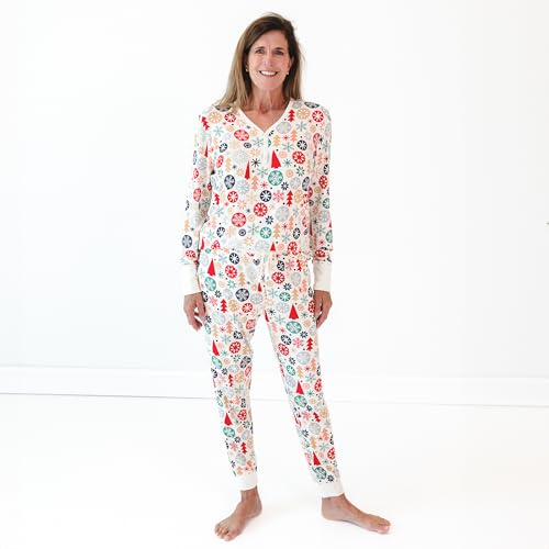 Image of Little Sleepies Womens Pajama Top, Viscose from Bamboo, Henley Button Up Nursing PJs, Family Matching Pajamas for Women Set