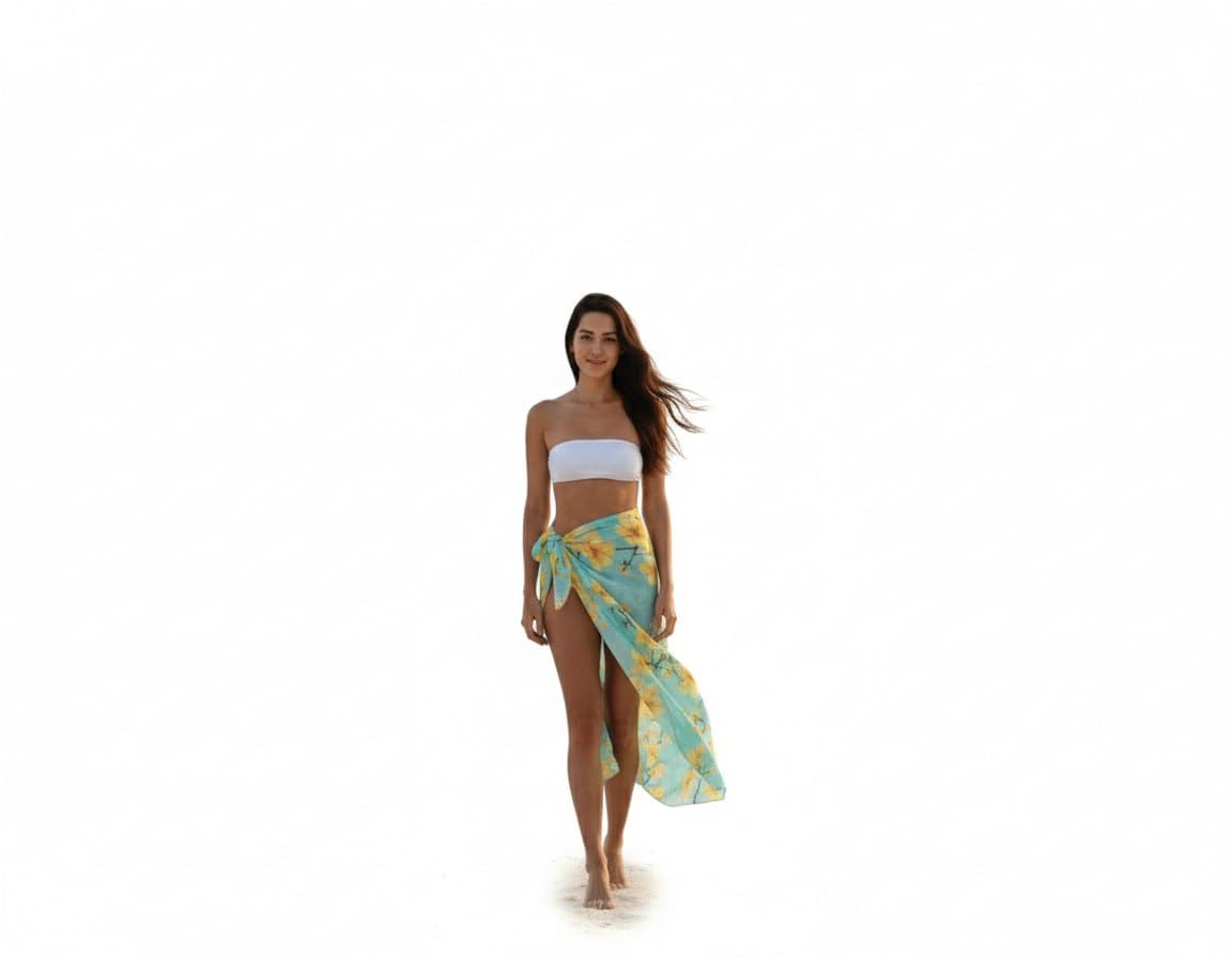 Women's Beach Sarong Wrap Skirt, Printed Chiffon Cover-Up-image-16