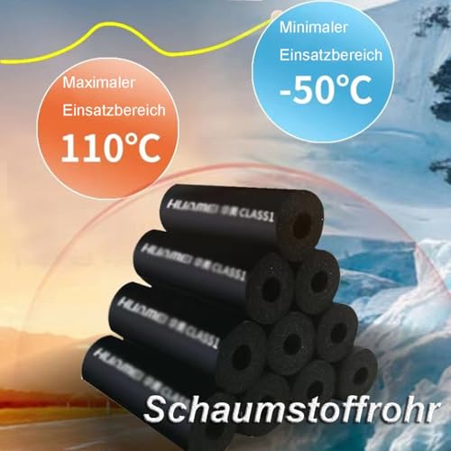 Rohrisolierungsfolie für den Außenbereich, Frostschutz-Schaumstoff-Rohrabdeckungen für Wasserrohre, 30 mm dick, passend für ID 22 mm, 25 mm, 34 mm, 48 mm, 76 mm, 108 mm – Lagging Solution