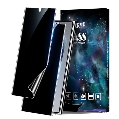 Cnarery 2 Packs Privacy Screen Protector for Samsung Galaxy S24 Ultra, Flexible TPU Support Fingerprint Unlock Soft Film Full Coverage Easy Installation Bubble Free