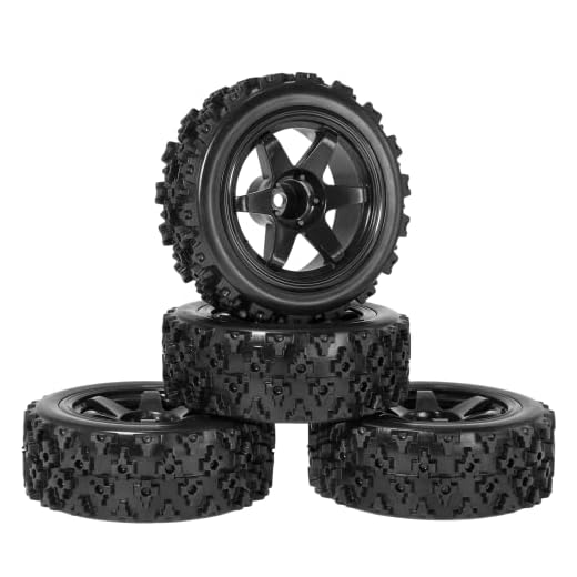 RCMOEXTO RC Rally Tires and Wheels Preglued 4PCS 12mm Hex RC Wheels and Tires OD 2.8" Width 1.06" 12mm RC Wheels with Foam Inserts for Wltoys 144001 Losi etc for 1/12 1/14 1/16 1/18 RC Off On Road