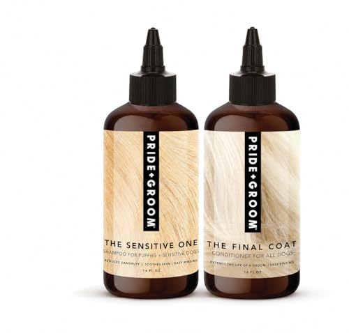 Pride and Groom The Sensitive One Box Set: Shampoo & Conditioner for Sensitive Coats