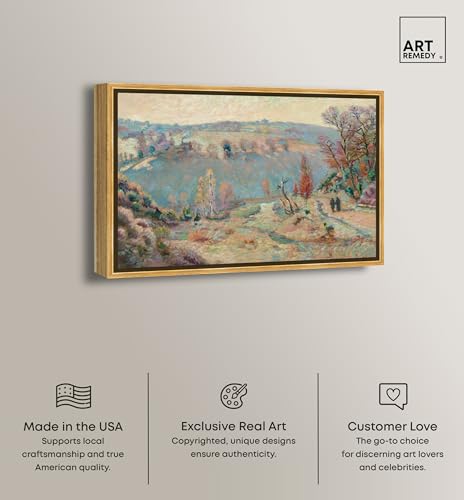 Art Remedy Armand Guillaumin-Valley Of The Sedelle Classic Monet Art Prints Canvas Wall Art, Gold Floater Frame, 45"x30" by Art Remedy - Image 2