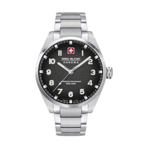 Montre Swiss Military Hanowa SMWGG0001503 montre homme quartz argent et noir 10 Bar