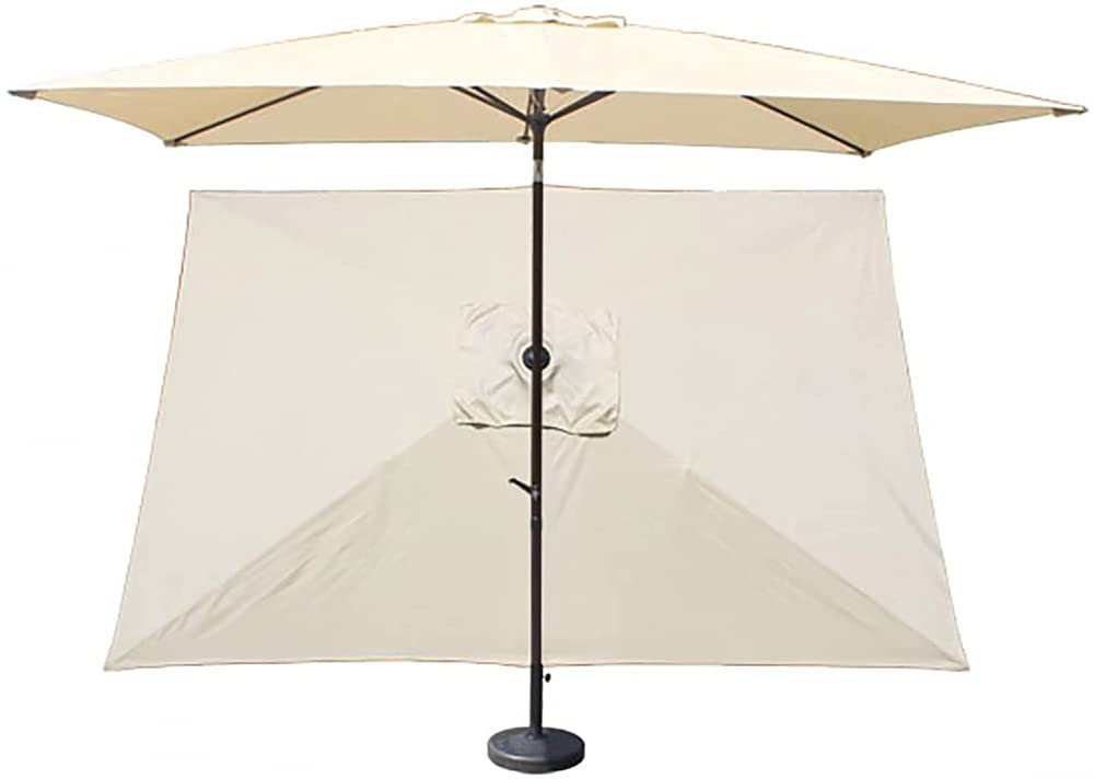 Zewnętrzny parasol na patio, zamienny, 3 x 2 m, 6 ramion parasol ogrodowy, prostokątny parasol na patio, zamiennik zadaszenia na patio, plażę, balkon, basen, szary