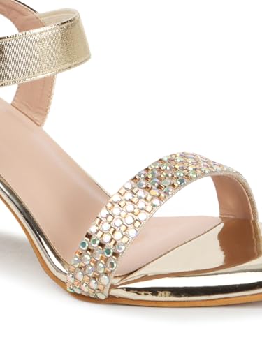 Image of Carlton London Women Stylish Fashion Embellished Sandals for Outdoor, Party, Wedding and Holidays with Stiletto Heels