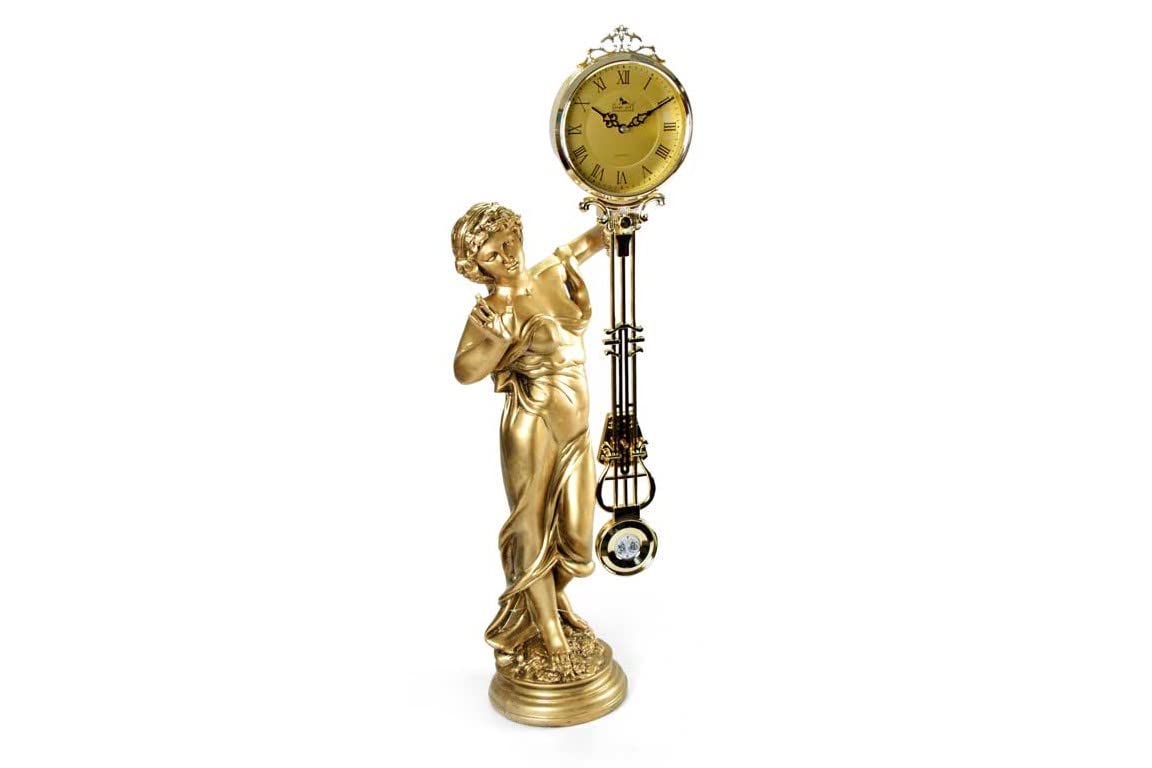 Gicos Orologio Pendolo Vintage Statua Decorativa Salotto Venere d'oro 84CM cod.587559