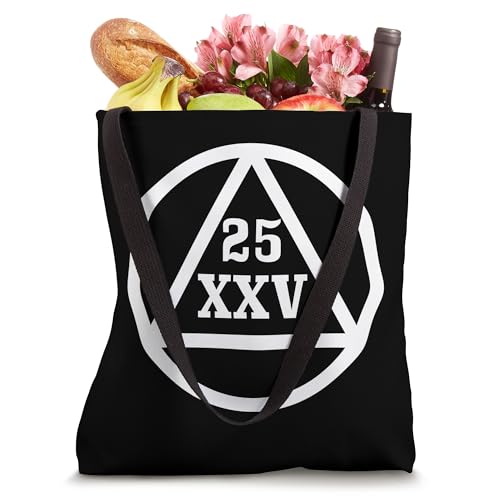 Bolsa tote para celebrar 25 años de sobriedad, símbolo círculo y triángulo miniatura 4