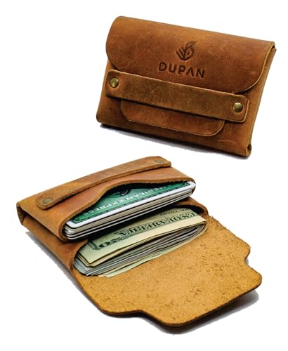 Best wallets for men - Handmade Full Grain Leather Wallet - Enfold Front Pocket Two Compartiment Case - Minimalist Design, Large Capacity - Holds Money and Cards for Men & Women. (BUCK BROWN)
