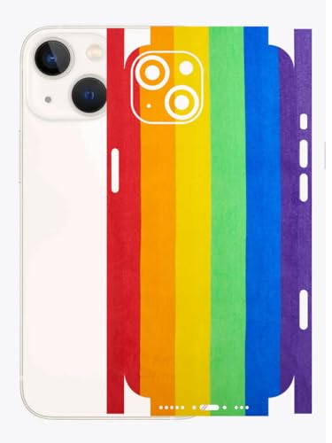 Image of AtOdds - Full Body Back Screen Guard Protector Film - Lamination Wrap Skin Sticker for iPhone 13 mini | Scratchproof Matte Finish (Design - Rainbow)