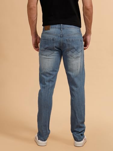 Image of WROGN Men's Stretch Cotton Jeans | Solid | Slim Fit