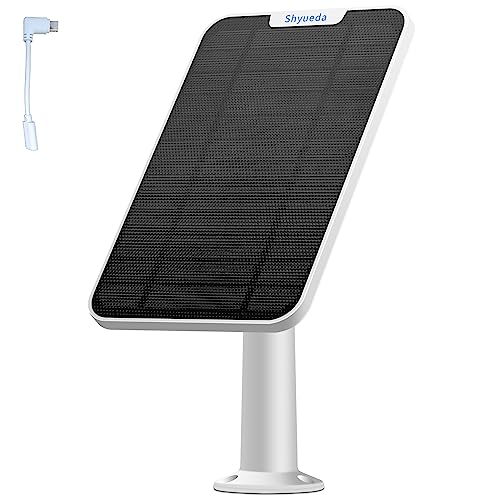 Solar Panel Compatible with Eufycam 3/3C/2C/2C Pro/2/2 Pro/E20/E40/E/S40/S220/L40/L20, with 13.1ft Waterproof Charging Cable, IP65 Weatherproof,Includes Micro USB to Type-c Adapter