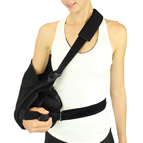 Vive Shoulder Abduction Sling - Immobilizer for Injury Support - Pain Relief Arm Pillow for Rotator Cuff, Sublexion, Surgery, Dislocated, Broken Arm - Brace Includes Pocket Strap, Stress Ball, Wedge