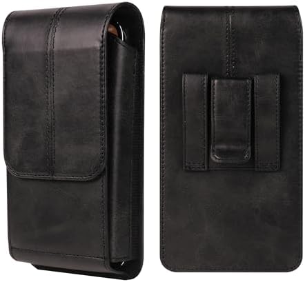 Étui de Ceinture pour Téléphone Homme Cuir Noir, Pochette de Cein...