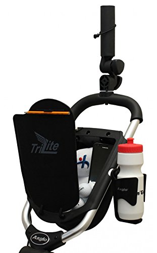Axglo-TriLite-3-Wheel-Push-Golf-Trolley-WhiteRed-2-Free-Accessories-by-Axglo