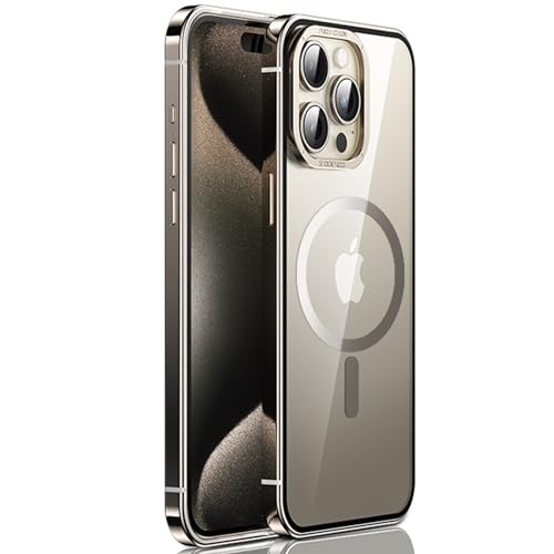 [������] iPhone 15/15 Pro/15 Plus/15 Pro Max �P�[�X MagSafe�Ή� �A���~ �o���p�[ �X�}�z�P�[�X [���ϖh�~] �J���������Y �ی�J�o�[ �C�菝�h�~ ��G��ǂ� �S�ʕی� �ϏՌ� �����P�[�X,Natural T