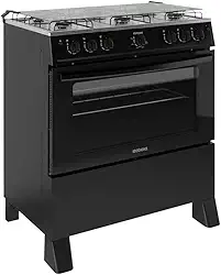 Fogão 6 Bocas a Gás Itatiaia Star New com Acendimento Automático e Forno 82l Preto Bivolt