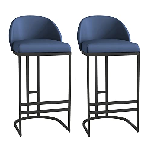 Tabourets de bar de cuisine îlot chaises hautes similicuir métal noir