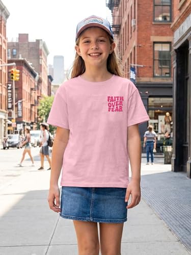 Image of Christian Shirts for Girls Faith Over Fear Shirt Religious Tees
