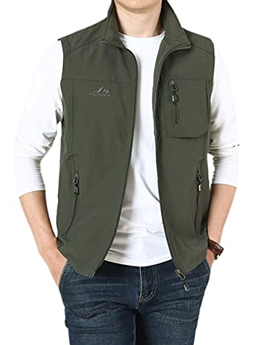 Image of Gihuo Men's Fishing Vest Utility Vest Casual Outdoor Quick Dry Safari Travel Golf Vest Work Vest