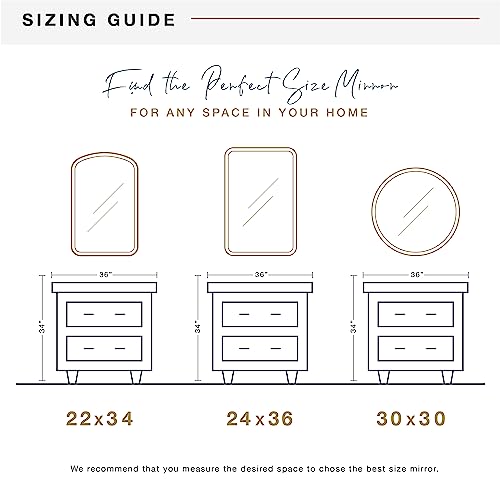 Image of MCS 24x36 Large Wall Mirror, Natural Woodgrain Solid Wood Frame with Braided Seagrass Detail, Vertical & Horizontal Coastal Mirror for Bathroom, Bedroom & Livingroom