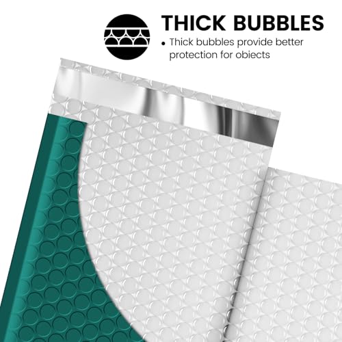 Image of Fuxury Forest Green Bubble Mailers 4x8 inch Usable Size 4x7 inch Padded Envelopes | 100 Pack #000 Small Padded Mailers,Opaque Self Seal Waterproof,Shipping Bag for Jewelry Makeup sport card Small Business