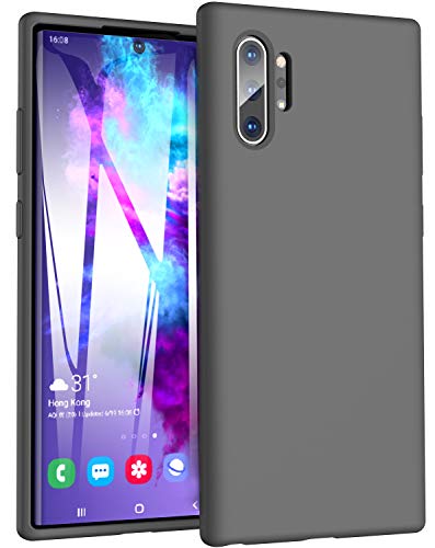 TOZO for Samsung Galaxy Note 10 Plus Case (2019) Liquid Silicone Gel Rubber Shockproof Shell Soft 4 Side Full Protection Cover for Samsung Galaxy Note 10+5G Gray