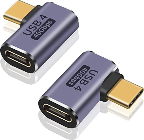 Image of ETZIN USB C Right Angle Adapter, 90 Degree Type C Male to Female Adapter Extender (Right Angel)