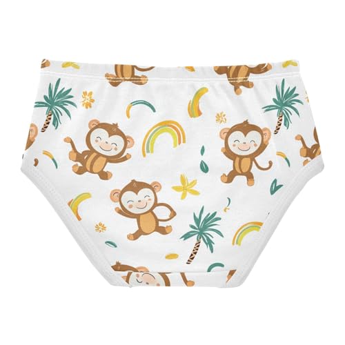 Wusikd Monkeys Girls' Underwear Cotton Cute Banana Girls Briefs Soft Toddler Underwear 2T2