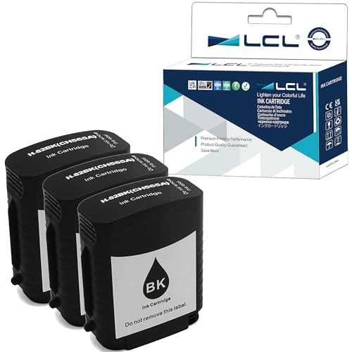 LCL Version Profesional Cartucho de Tinta Compatible 82 CH565A (3 Negro) Reemplazo para HP Designjet 510 Series HP Designjet 111 Printer Series