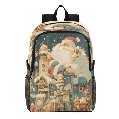 Sac à dos pliable imperméable ultra léger motif nuit enneigée de Noël