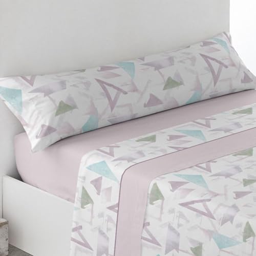 GREATOYAR Juego de Sábanas Pirinero, Juego de Sábanas Térmicas, Sábanas de Invierno, Tejido Pirineo, Set Sábanas de 3 Piezas, 1 Bajera + 1 Encimera + 1 Funda de Almohada, Cama 150cm, Arbeca Rosa