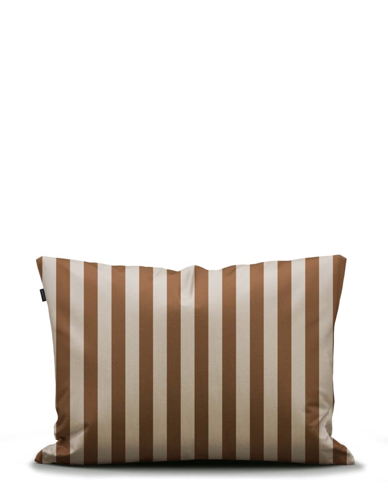 Marc O'Polo Pościel Classic Stripe paski satyna bawełniana Toffee Brown, 155 x 220 + 1 x 80 x 80 cm