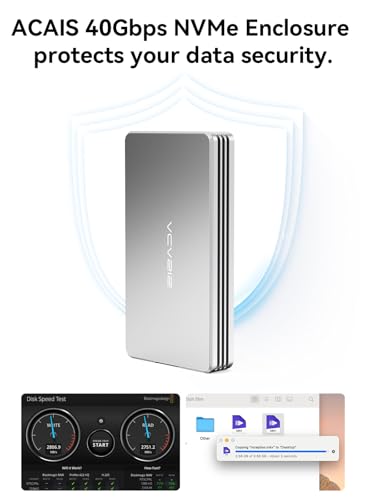 Image of 40Gbps NVMe Enclosure for Thunderbolt 3 /4 USB4.0 /3.2 /3.1 /3.0 /2.0,Acasis M.2 SSD NVMe Enclosure to M.2 NVMe 2280 M-Key SSD Aluminum Alloy External Enclosure