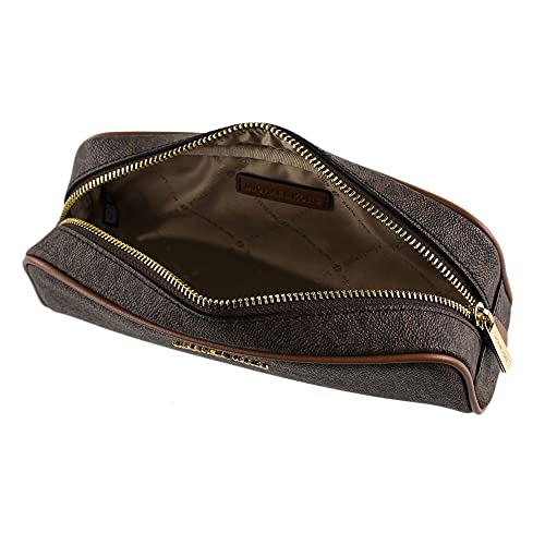 Michael Kors Giftables Medium Pencil Case Signature Leather Makeup Case (Brown) #TOP2