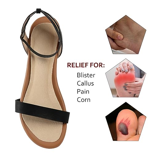 (2 Pairs) Pigskin Non-Slip High Heel Cushion Inserts Arch Support, Shock & Sweat Absorption, Adhesive Shoe Insoles for Dress Shoes Flats Boots Sandals Relief Blister Callus Pain, Fits Women 5-8 Size4