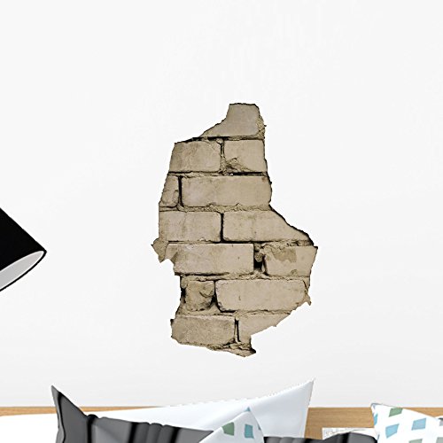 Wallmonkeys FOT-9267203-18 WM122916 Through a Hole Visible Bricks Peel and Stick Wall Decals (18 in  - //coolthings.us