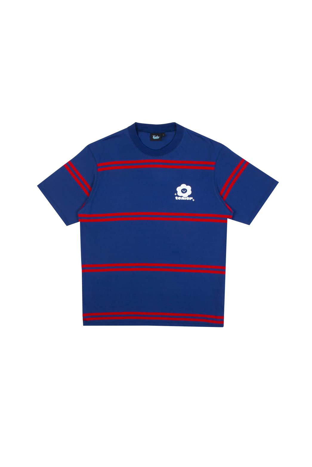 Tealer Stripe Flowers T-Shirt, Navy, XL