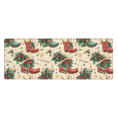 Grand tapis de souris de jeu de Noël avec base caoutchouc antidérapante