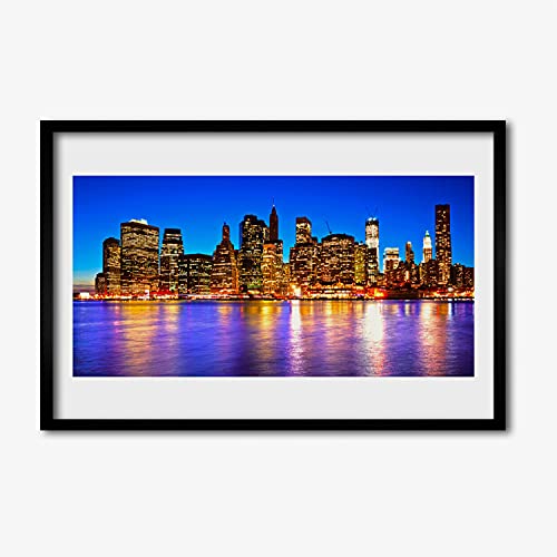 Affiche encadrée salon et chambre Tulup 60x40 cm vue urbaine de gratte-ciel modernes