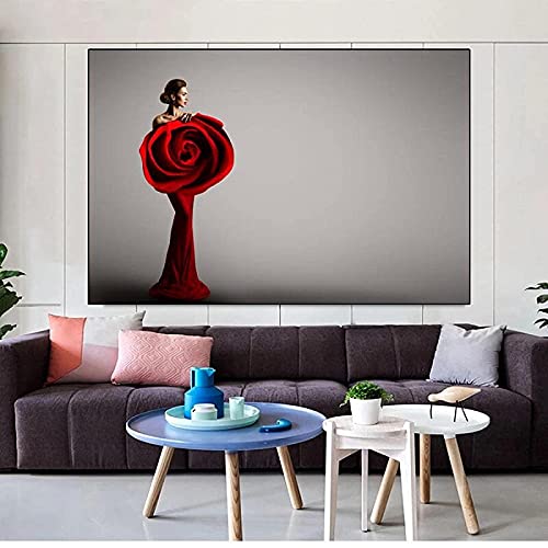 Kunstwerk Schilderij 15,7 x 23,6 inch (40 x 60 cm) geen frame Creatieve Rose Bloem Canvas Schilderij Karakter Kunst Muur… - Image 3